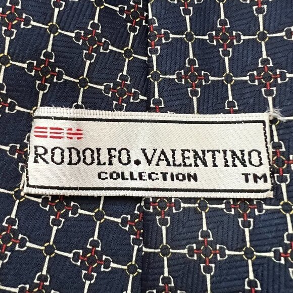Rodolfo Valentino Collection Navy Blue/Red Tie - Picture 3 of 3